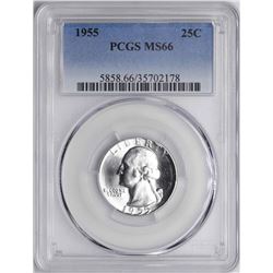 1955 Washington Silver Quarter Coin PCGS MS66