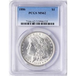 1886 $1 Morgan Silver Dollar Coin PCGS MS62