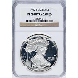 1987-S $1 Proof American Silver Eagle Coin NGC PF69 Ultra Cameo