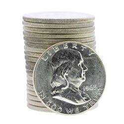 Roll of (20) Brilliant Uncirculated 1963 Franklin Half Dollar Coins