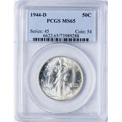 1944-D Walking Liberty Half Dollar Coin PCGS MS65