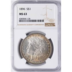 1896 $1 Morgan Silver Dollar Coin NGC MS63 Nice Toning