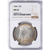 Image 1 : 1896 $1 Morgan Silver Dollar Coin NGC MS63 Nice Toning