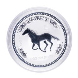 2002 Australia $1 Lunar Series Year of the Horse Silver Coin