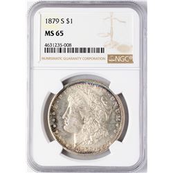 1879-S $1 Morgan Silver Dollar Coin NGC MS65 Nice Reverse Toning
