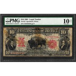 1901 $10 Bison Legal Tender Note Fr.122 PMG Very Good 10 Net