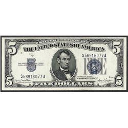 1934D $5 Silver Certificate Note