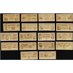 Set of (18) 1866 Naramore Counterfeit Detector Cards