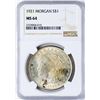 Image 1 : 1921 $1 Morgan Silver Dollar Coin NGC MS64