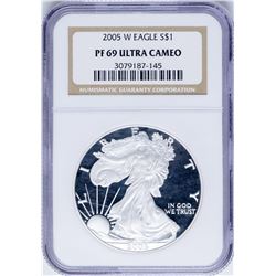 2005-W $1 Proof American Silver Eagle Coin NGC PF69 Ultra Cameo