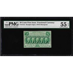 July 17, 1862 50 Cents First Issue Fractional Currency Note PMG About Unc. 55EPQ