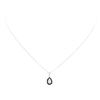 Image 2 : 14KT White Gold 0.40 ctw Sapphire and Diamond Pendant with Chain