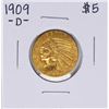 Image 1 : 1909-D $5 Indian Head Half Eagle Gold Coin