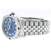 Image 4 : Rolex Mens Stainless Steel Blue Diamond & Sapphire Datejust Wristwatch