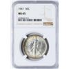 Image 1 : 1947 Walking Liberty Half Dollar Coin NGC MS65