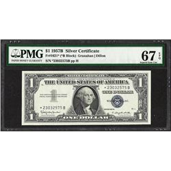 1957B $1 Silver Certificate STAR Note Fr.1621* PMG Superb Gem Uncirculated 67PPQ