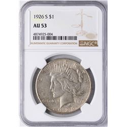 1926-S $1 Peace Silver Dollar Coin NGC AU53