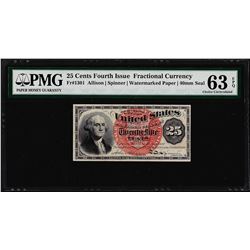 March 3, 1863 25 Cents 4th Issue Fractional Currency Note PMG Ch. Uncirculated 6