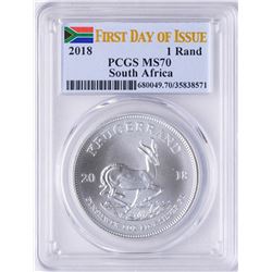 2018 South Africa Krugerrand Silver Coin PCGS MS70 First Issue