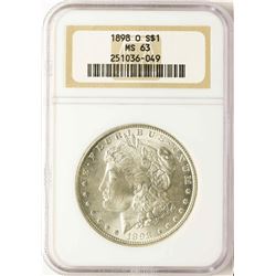 1898-O $1 Morgan Silver Dollar Coin NGC MS63