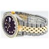 Image 5 : Rolex Mens Two Tone Maroon VS 3 ctw Channel Set Diamond Datejust Wristwatch