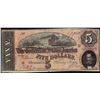 Image 1 : 1864 $5 Confederate States of America Note