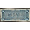 Image 2 : 1864 $5 Confederate States of America Note