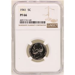 1941 Jefferson Nickel Proof Coin NGC PF66