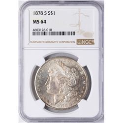 1878-S $1 Morgan Silver Dollar Coin NGC MS64