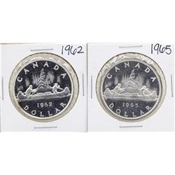 Lot of 1962 & 1965 $1 Canada Silver Dollar Coins