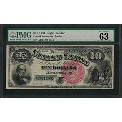 1880 $10 Jackass Legal Tender Note Fr.104 PMG Choice Uncirculated 63EPQ