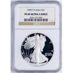 1995-P $1 Proof American Silver Eagle Coin NGC PF69 Ultra Cameo