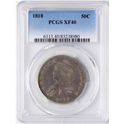 1818 Capped Bust Half Dollar Coin PCGS XF40
