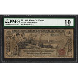 1896 $1 Educational Silver Certificate Note Fr.225 PMG Very Good 10