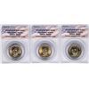 Image 1 : Lot of (3) 2008 Presidential Oath Dollar Coins ANACS MS65
