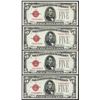 Image 1 : Lot of (4) 1928C $5 Legal Tender Notes