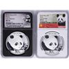 Image 1 : Lot of (2) 2018 China Panda Silver Coins NGC MS70 Early Releases