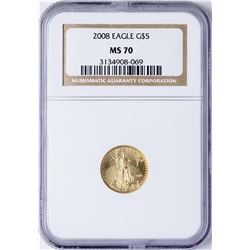 2008 $5 American Gold Eagle Coin NGC MS70