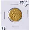 Image 1 : 1909-D $5 Indian Head Half Eagle Gold Coin