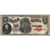 Image 1 : 1907 $5 Woodchopper Legal Tender Note