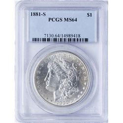 1881-S $1 Morgan Silver Dollar Coin PCGS MS64