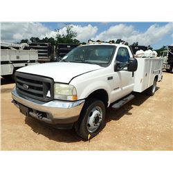 2002 FORD F550 MECHANICS TRUCK, VIN/SN:1FDAF57F42EA99238 - 4X4, V8 POWERSTROKE DIESEL ENGINE, 5 SPEE