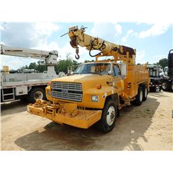 1992 FORD F900 DIGGER DERRICK TRUCK, VIN/SN:1FDYL90A7NVA14524 - T/A, FORD DIESEL ENGINE, A/T, RAWSOM