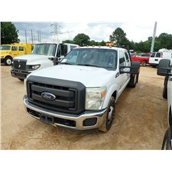 2013 FORD F350 FLATBED TRUCK, VIN/SN:1FTBW3GTXDEA17508 - CREW CAB, POWER STROKE DIESEL ENGINE, A/T, 