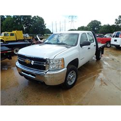 2011 CHEVROLET 2500HD FLATBED TRUCK, VIN/SN:1GC1KVCG7BF241803 - 4X4, CREWCAB, V8 VORTEC GAS ENGINE, 