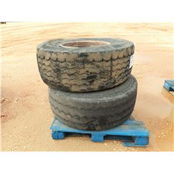 (2) 445/65R22.5 TIRES W/ALUM RIMS (A-2)