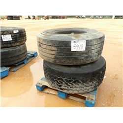 (2) 425/65R22.5 TIRES W/ALUM RIMS (A-2)