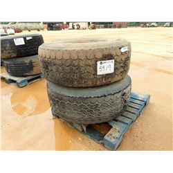 (2) 445/65R22.5 TIRES W/ALUM RIMS (A-2)