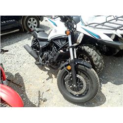 2017 HONDA SHADOW CMX300 MOTORCYCLE, VIN/SN:MLHNC5302H5001409 - GAS ENGINE, ODOMETER READING 92 MILE