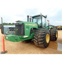JOHN DEERE 9520 SCRAPER TRACTOR, VIN/SN:RW9520E001184 - MFWD, 4 REMOTES, CAB, A/C, 73-44-32 TIRES, M